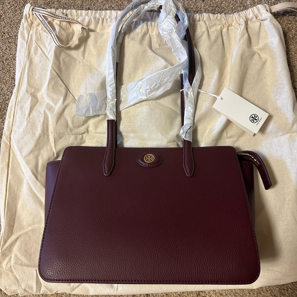 Tory Burch Burgundy Tote Bag
